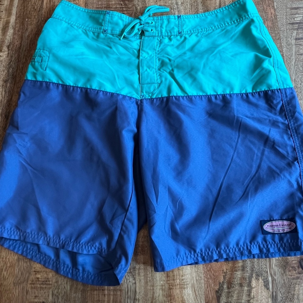 Vineyard Vines Blue Green Board Shorts Island Trunks Men’s 34